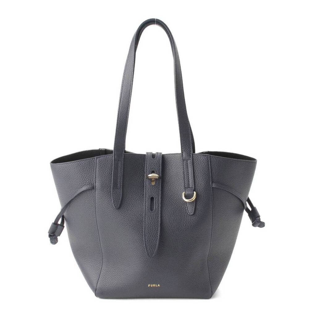 Furla TOTE Leather Bag Navy Blue